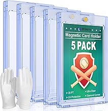 Mlikero 5 Magnetic Card Holders for Trading Cards, 35PT Hard Card Sleeves Fit for MTG, Football, Sports Cards