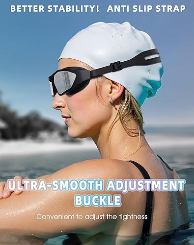Miniatura 5 de Greatever Sleek Swim Goggles Unisex-Adult, UV400 Protection Swimming Goggles, HD Wide View Goggles, Anti Fog No Leakage