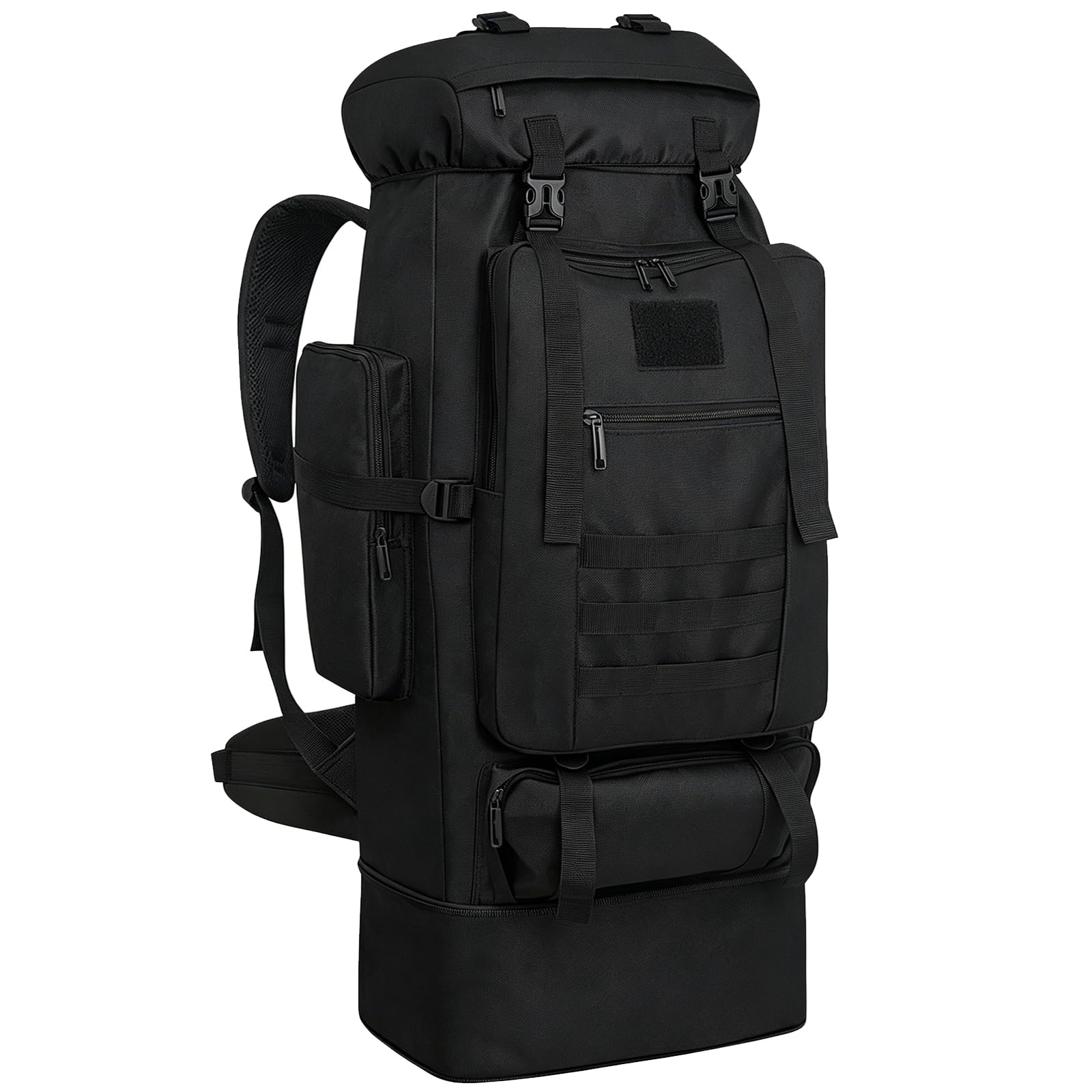 Wesoke 100L Camping Backpack Hiking Rucksack for Men Women, Extra Large Waterproof Outdoor Travel Rucksack, Oversized Thickened Adjustable Military Tactical MOLLE Backpack, Black — image 1