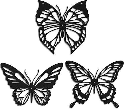 3 piezas de decoración de pared de metal con mariposas y libélula, colibrí, mariposa, arte de pared de metal para colgar en la pared para casa de