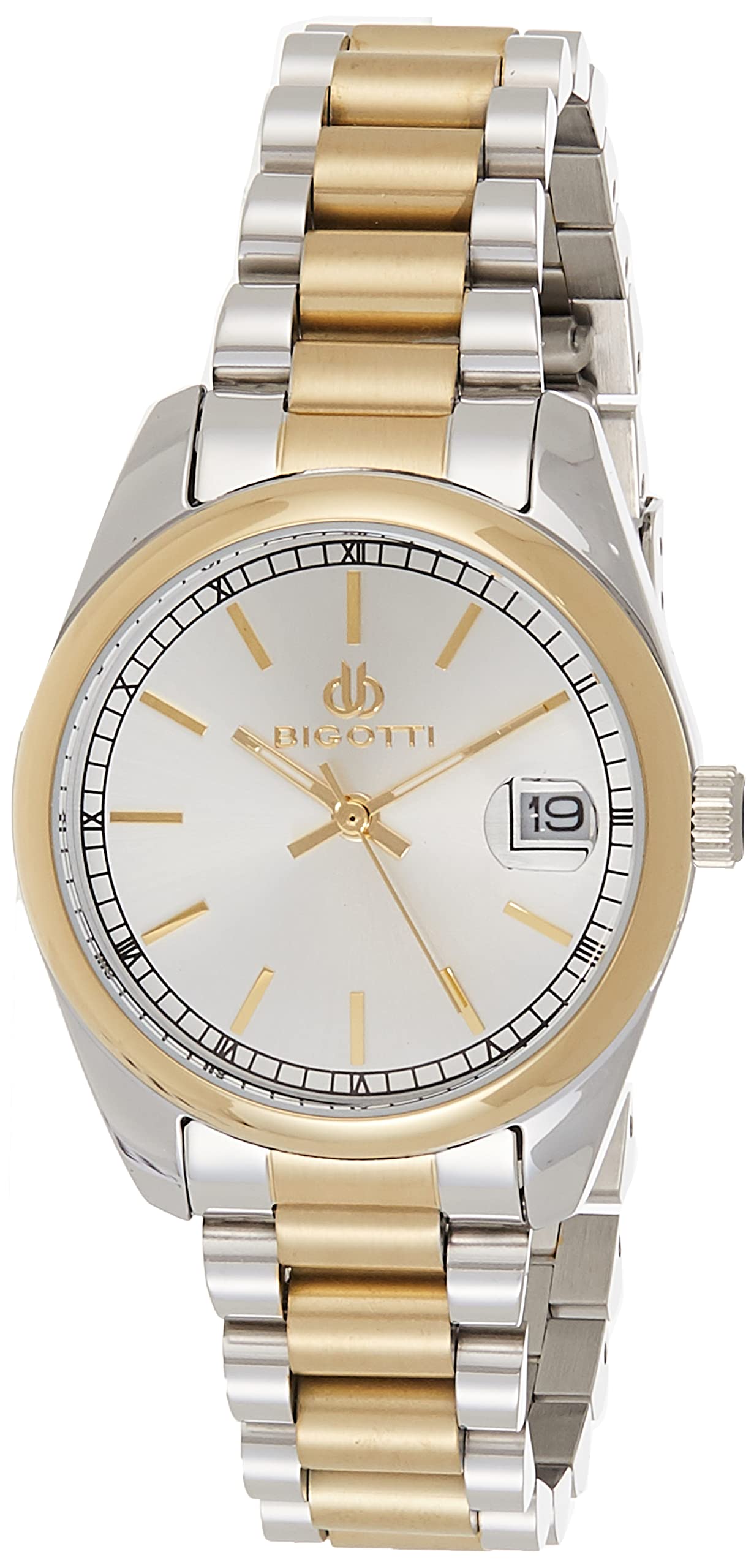 Bigotti MilanoBigotti BG.1.10311-5 Roma Stainless Steel Strap Watch for Women, Silver/Gold