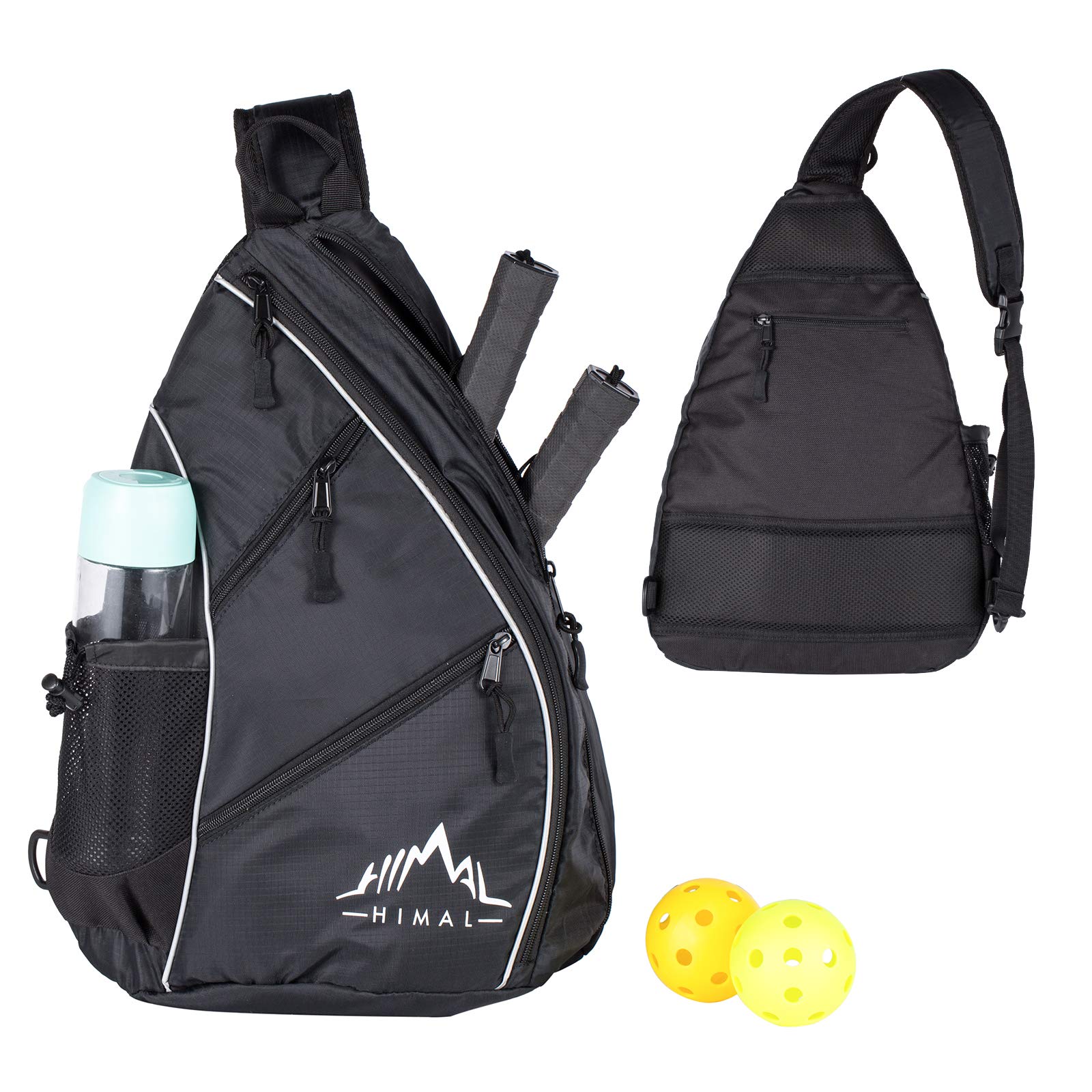 Himal OutdoorsPickleball Bag- Adjustable Pickleball,Tennis,Racketball Sling Bag - Pickleball Backpack with Water Bottle Holder for Men and Women