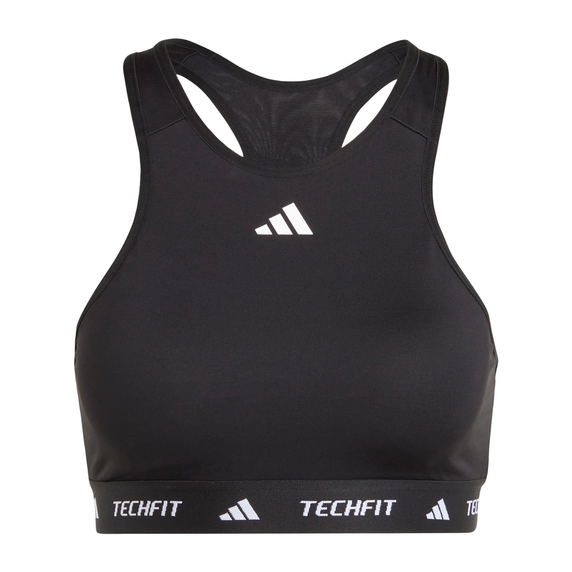 adidas Women's Techfit Medium Support High Neck Bra, Black, XXL A-B