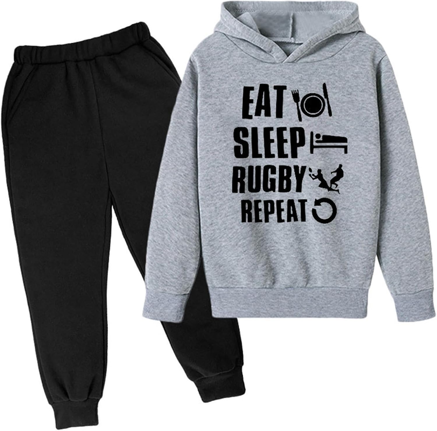 Girls Boys 2 Piece Sweatsuits Hooded Sweatshirts Sweatpants Joggers Set