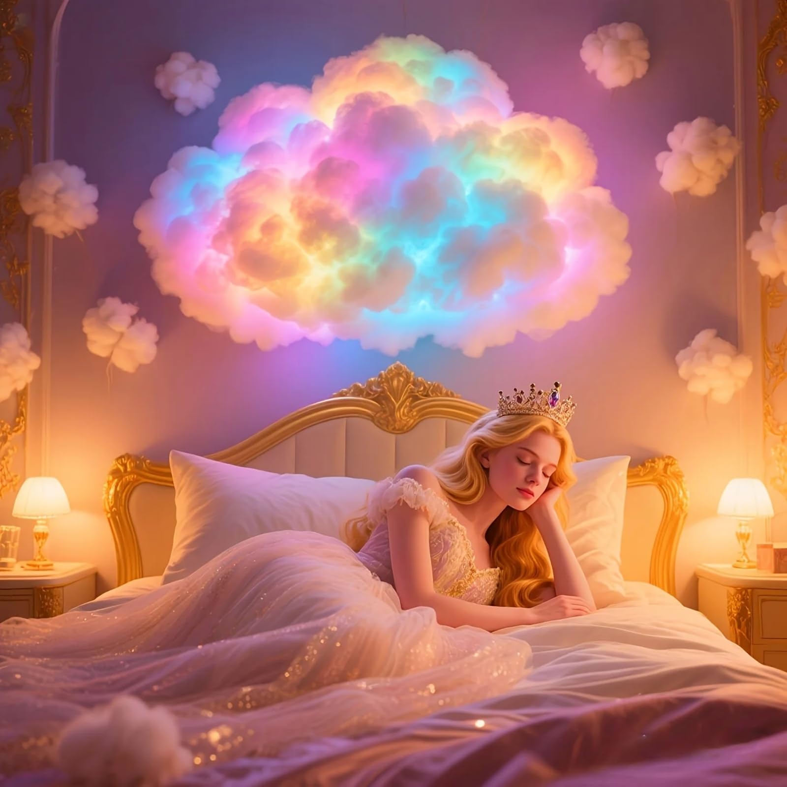 Lampada LED 3D USB Thunder Cloud con Illuminazione Musicale d ' Atmosfera per la Camera da Letto, Decorazione per Feste, luci per Feste