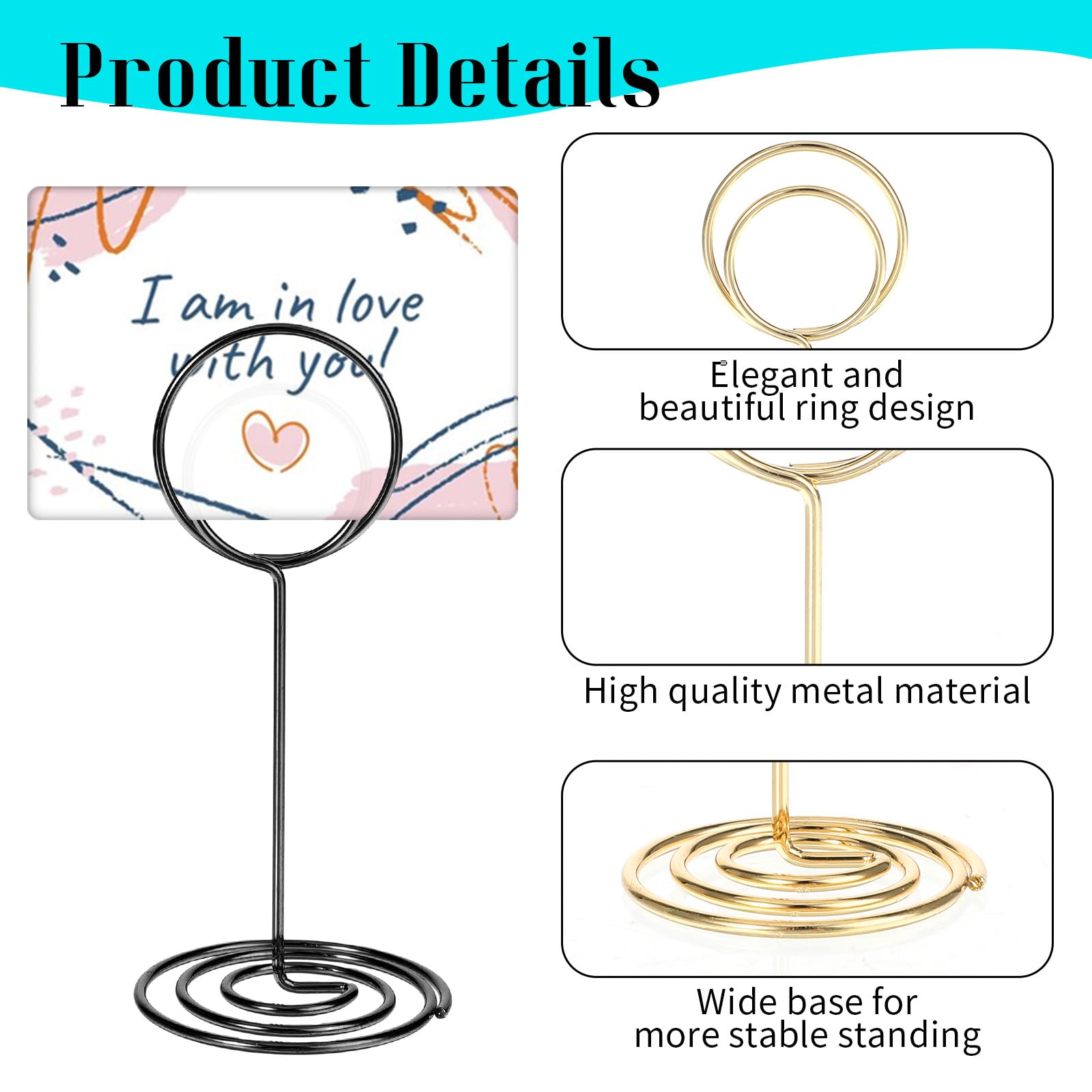Elesunory 36-Pack Table Number Holders – 3 Sizes (8.66”, 3.55”, 1.97”) Gold