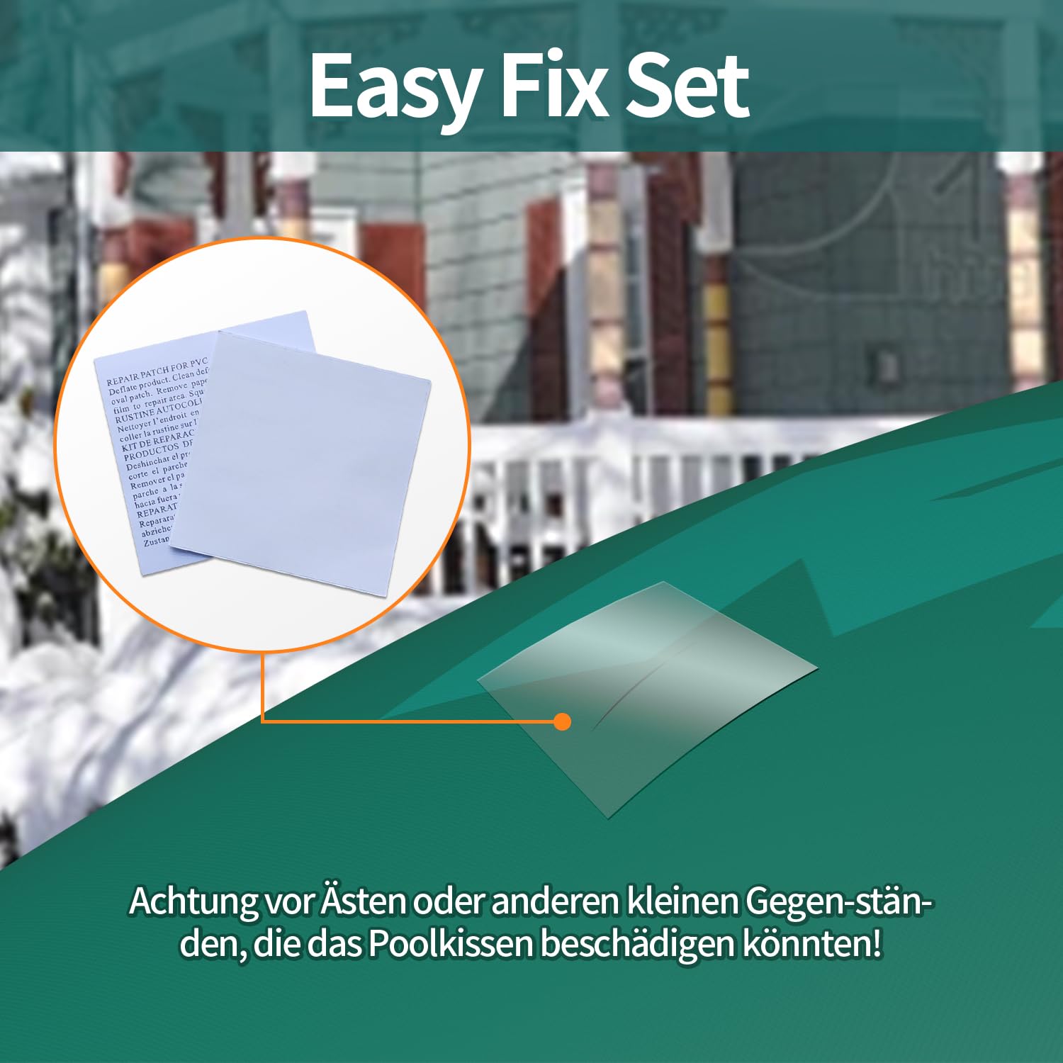 MARIE Poolkissen Winter Ø 300 cm (für Ø300-400cm Pools) - Luftkissen Winterfest Frostschutz bis -20°C - Robuste Schwimmbadabdeckung - Kältebeständig, Flexibel & Langlebig - gegen Risse und Brüchigkeit