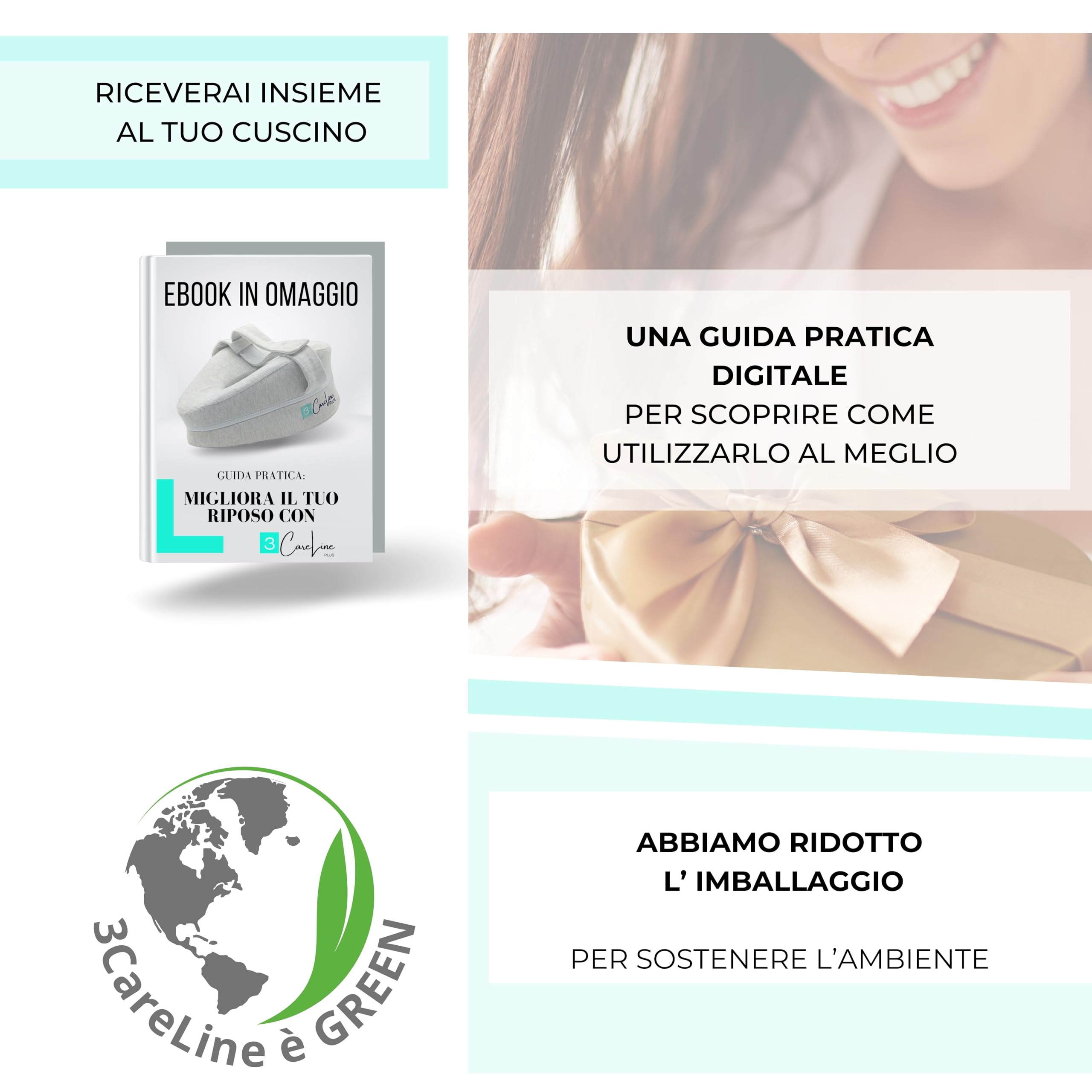 3CareLine - Cuscino per Gambe e ginocchia Dormire sul Fianco - Ortopedico - In memory Foam - Perfetto in Gravidanza