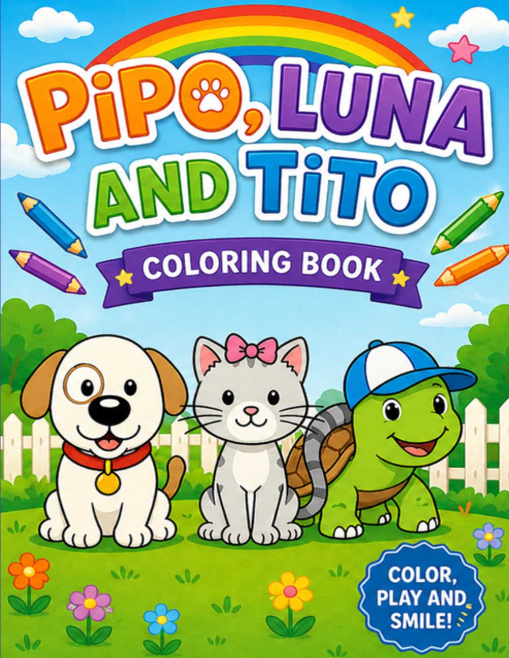 Pipo, Luna and Tito: Coloring Book