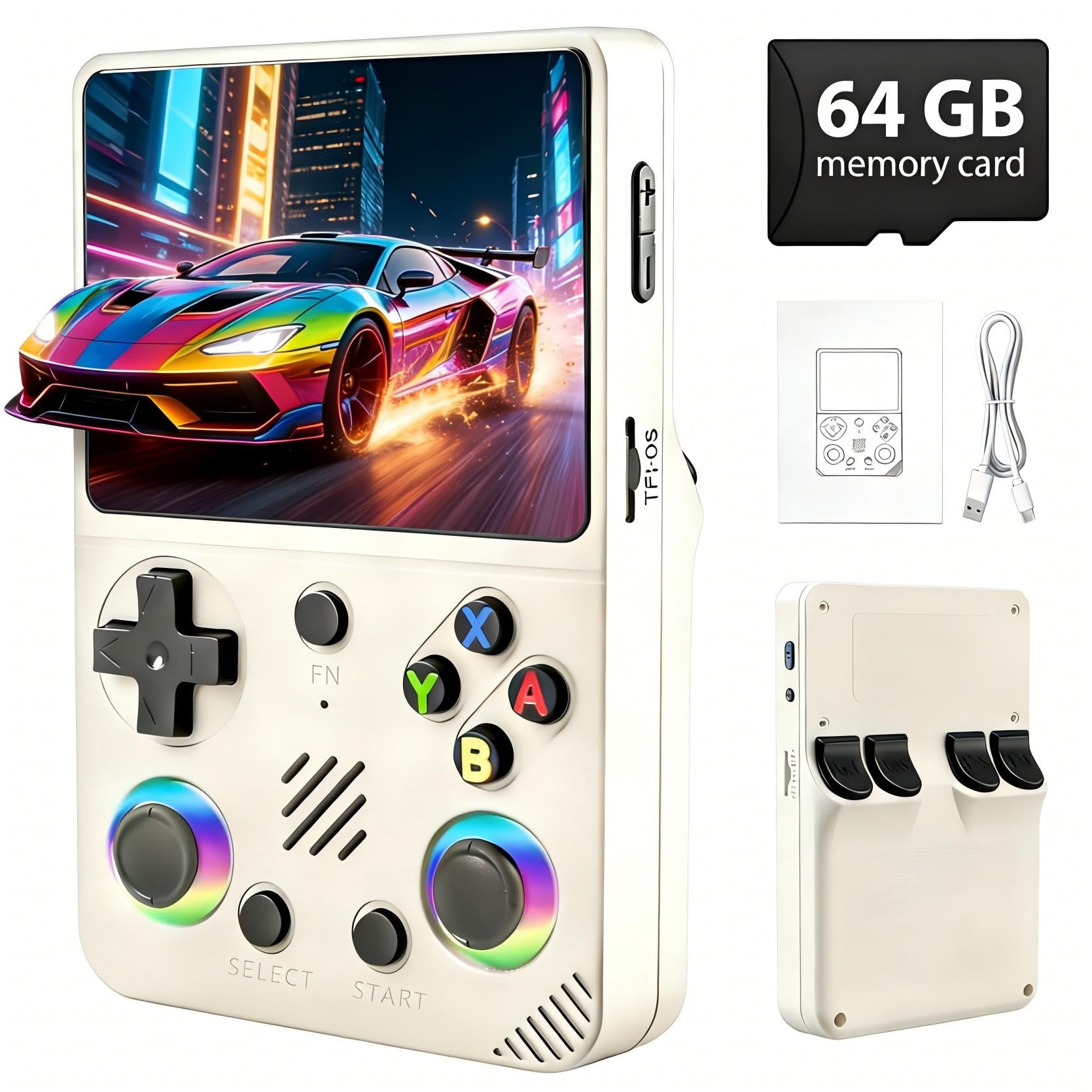 R36MAX Handheld Game Console - 4.0-Inch Screen, Support 22000+Classic Games,128G TF Card,Portable Console with Open Source System,4000mAh Battery,Birthday Gift for Adult or Partner - Black — view 15