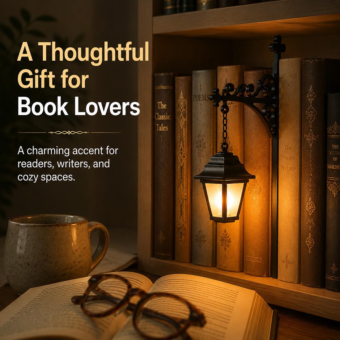 Bücherregal Nachtlicht LED Bibliothek Laterne, Dekorative Regal Lampe Mit USB, Warme Beleuchtung Für Schlafzimmer Lesezimmer Geschenk (3pcs)