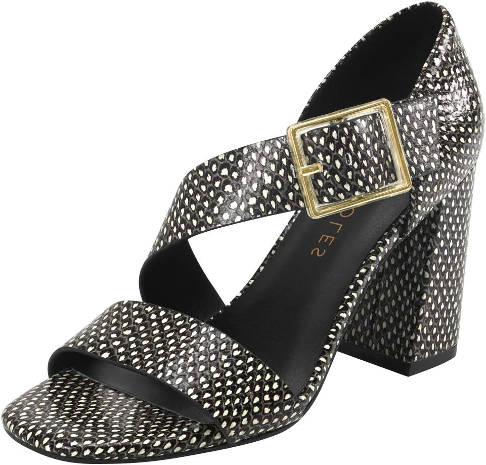 Aerosoles Women's Lenox Heeled Sandal, Blk Bone Snake, 7.5