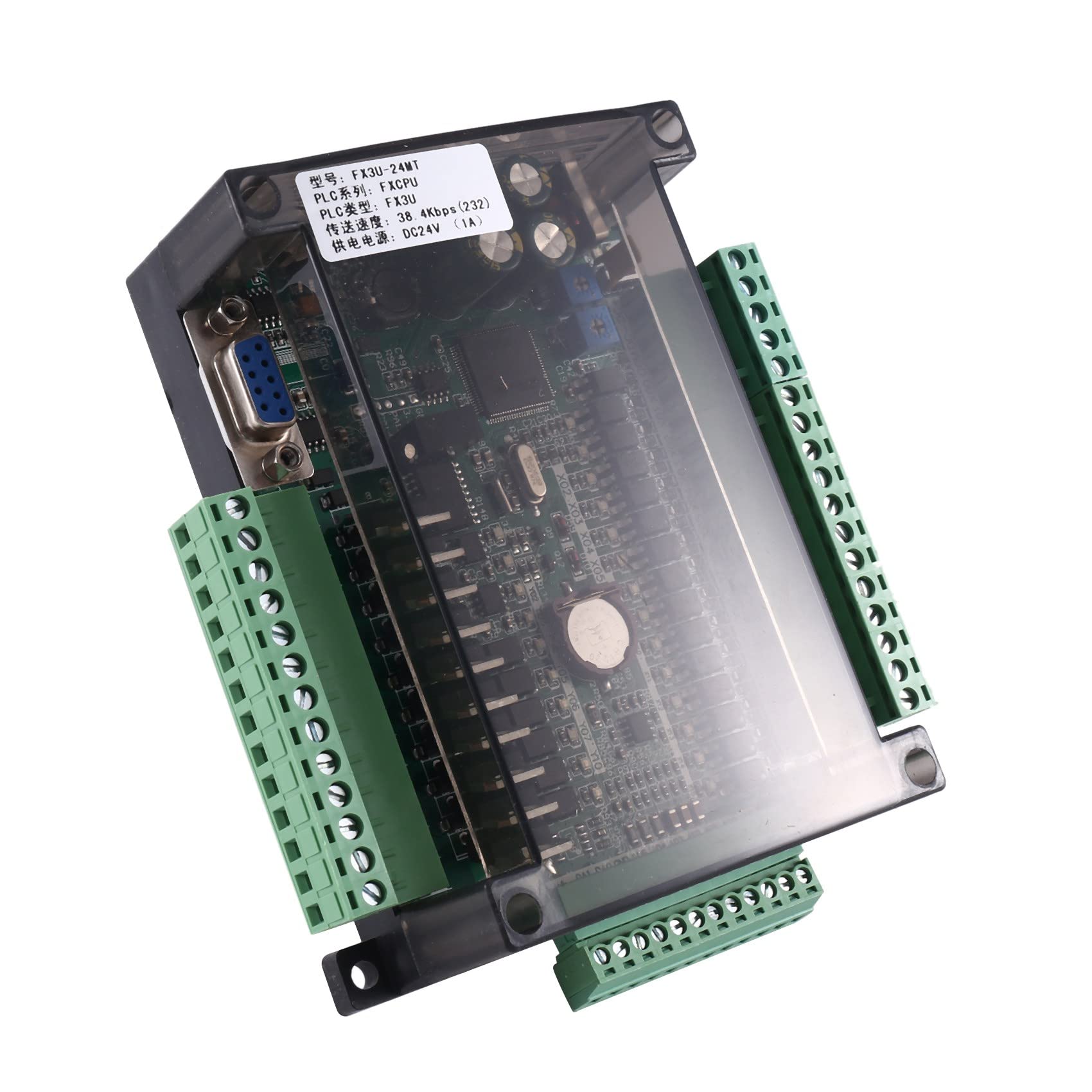 Ifutniew 1 Pcs Fx3u-24Mt Plc Industrial Control Board 6Ad 2Da With 485 Communication And (B)
