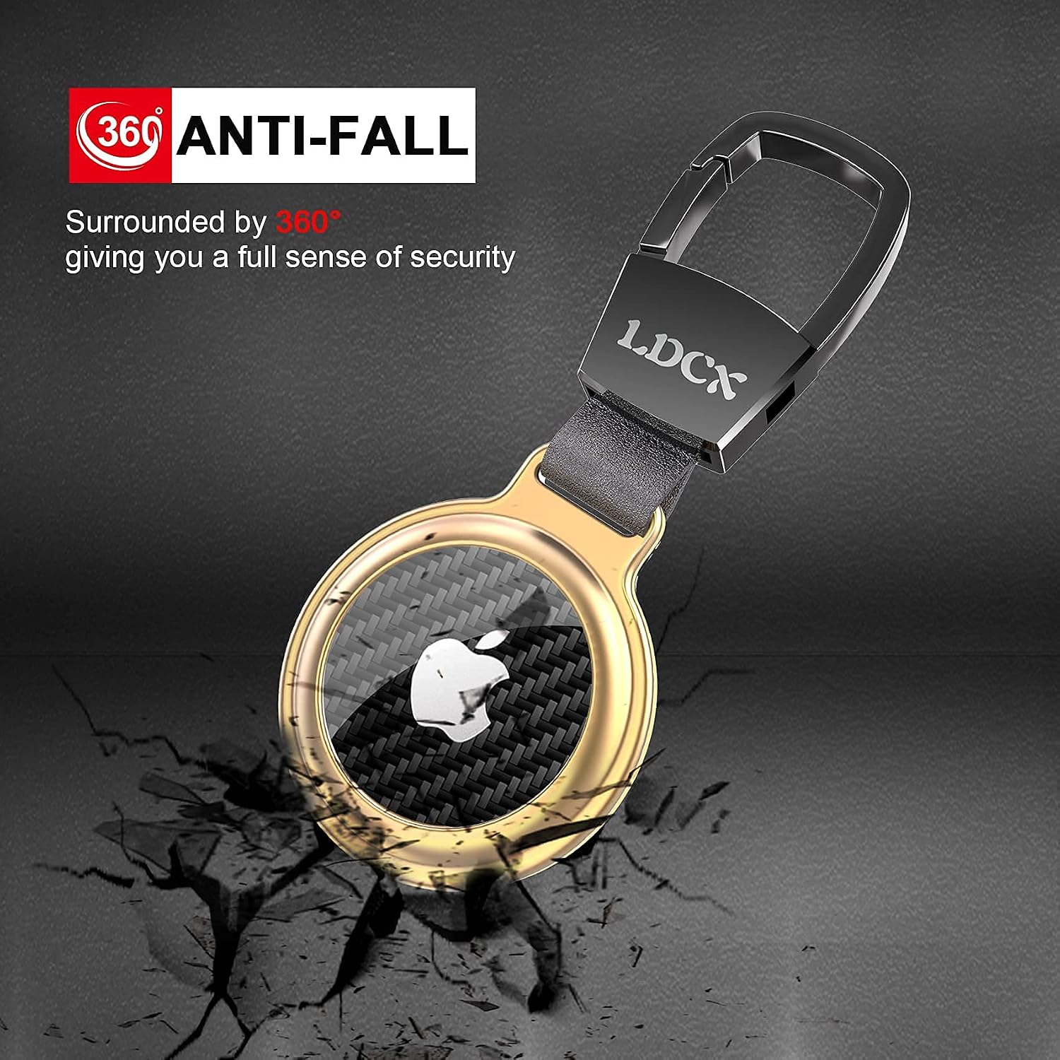 airtag keychain air tag case holder aluminum alloy magnetic 3 sets airtag front back screen protective film designed for apple airtag gold