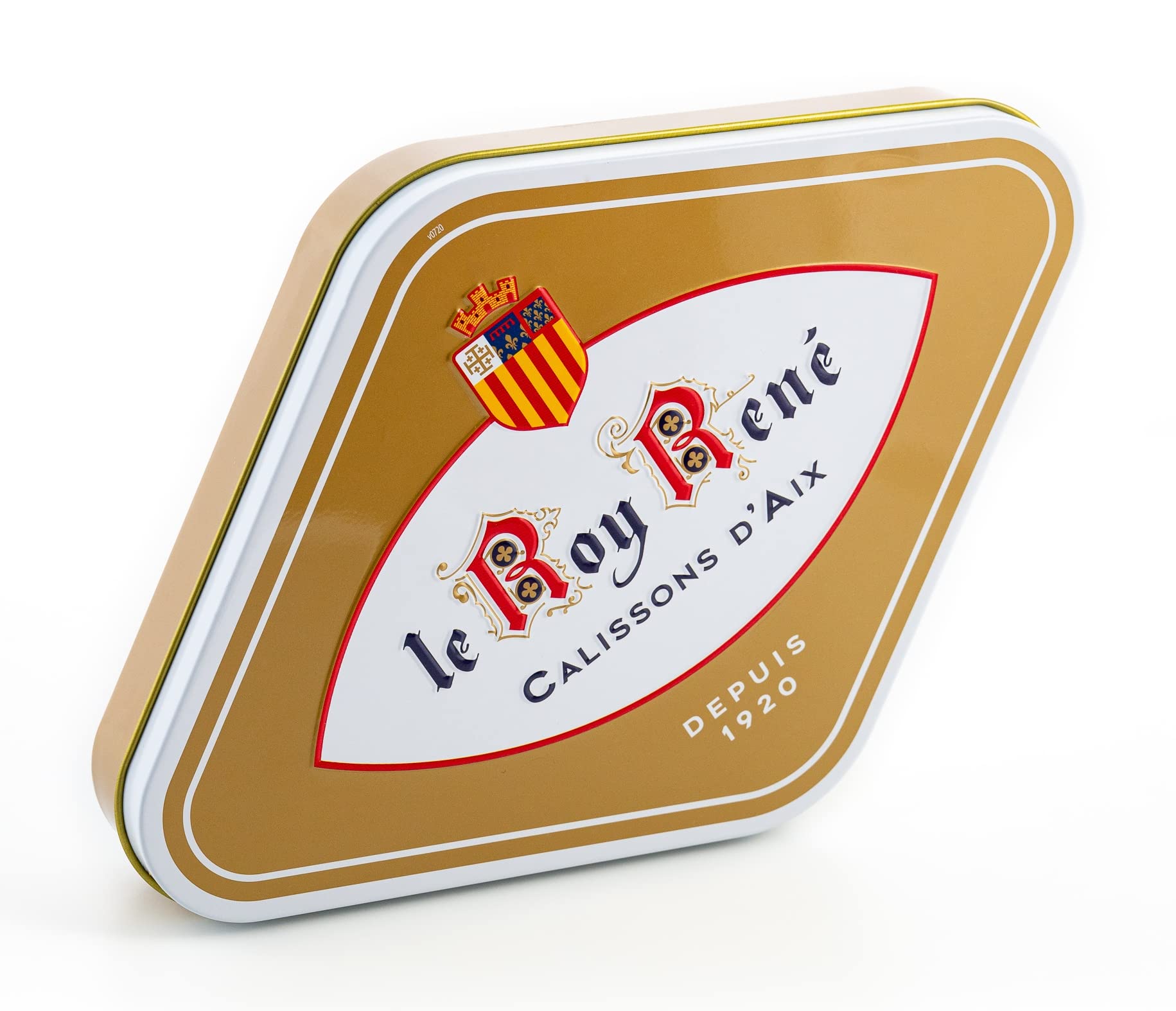 LE ROY RENÉ Epicerie Fine – Calissons de Aix en caja rombo oro tradición metal: (lote de 1, 18 calissons – Caja de 235 g)