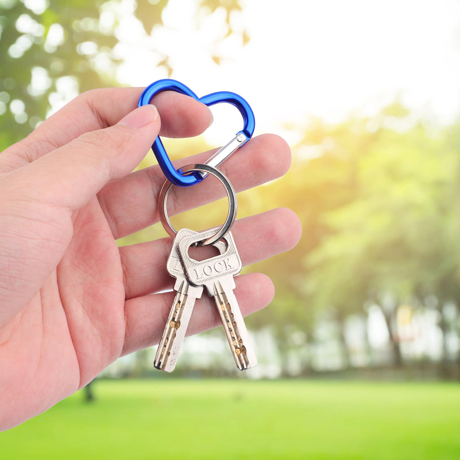 Aormos 12PCS Black Carabiner Clips, 2.3" Small Carabiner Clip Aluminum D Ring - View #4