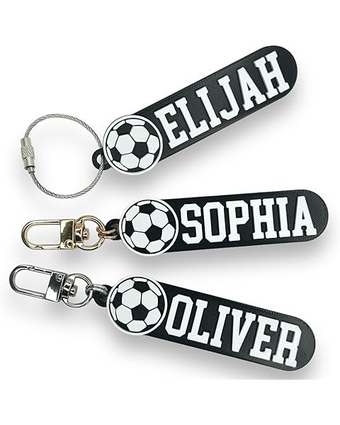 Personalized Soccer Name Keychain – Custom Soccer Tag for Kids, Sports Bag, or Water Bottle – Team Gift, Custom Name Tag for Soccer Players