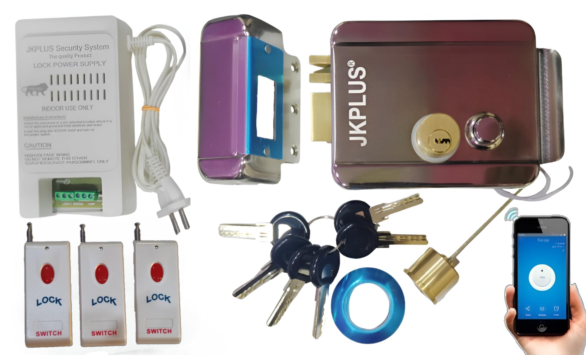 Stainless Steel Polished Electronic Door Lock for House | Security Lock I WiFi Metal Door Lock can Open from Anywhere Using Mobile App | for Outdoor Main Gate | with 3 Remote (White Remote) (B0CJ7XHPF5) Amazon Price History, Amazon Price Tracker