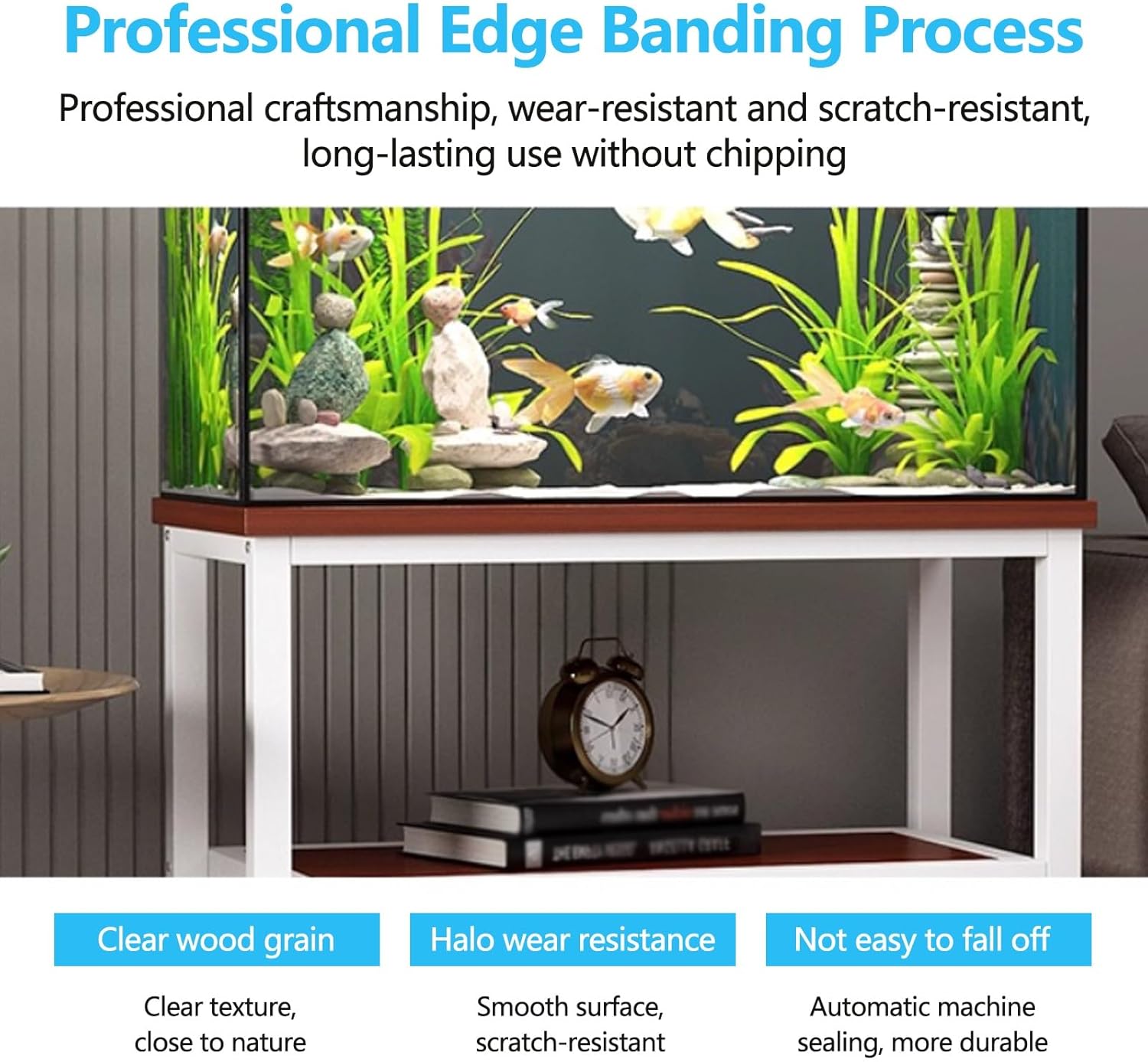 Sturdy 27.6" Tall Tropical Fish Tank Stand Cabinet - Heavy-Duty Steel Frame, Perfect for Home, Office, Bedroom, Versatile Terrarium Holder & Storage Rack