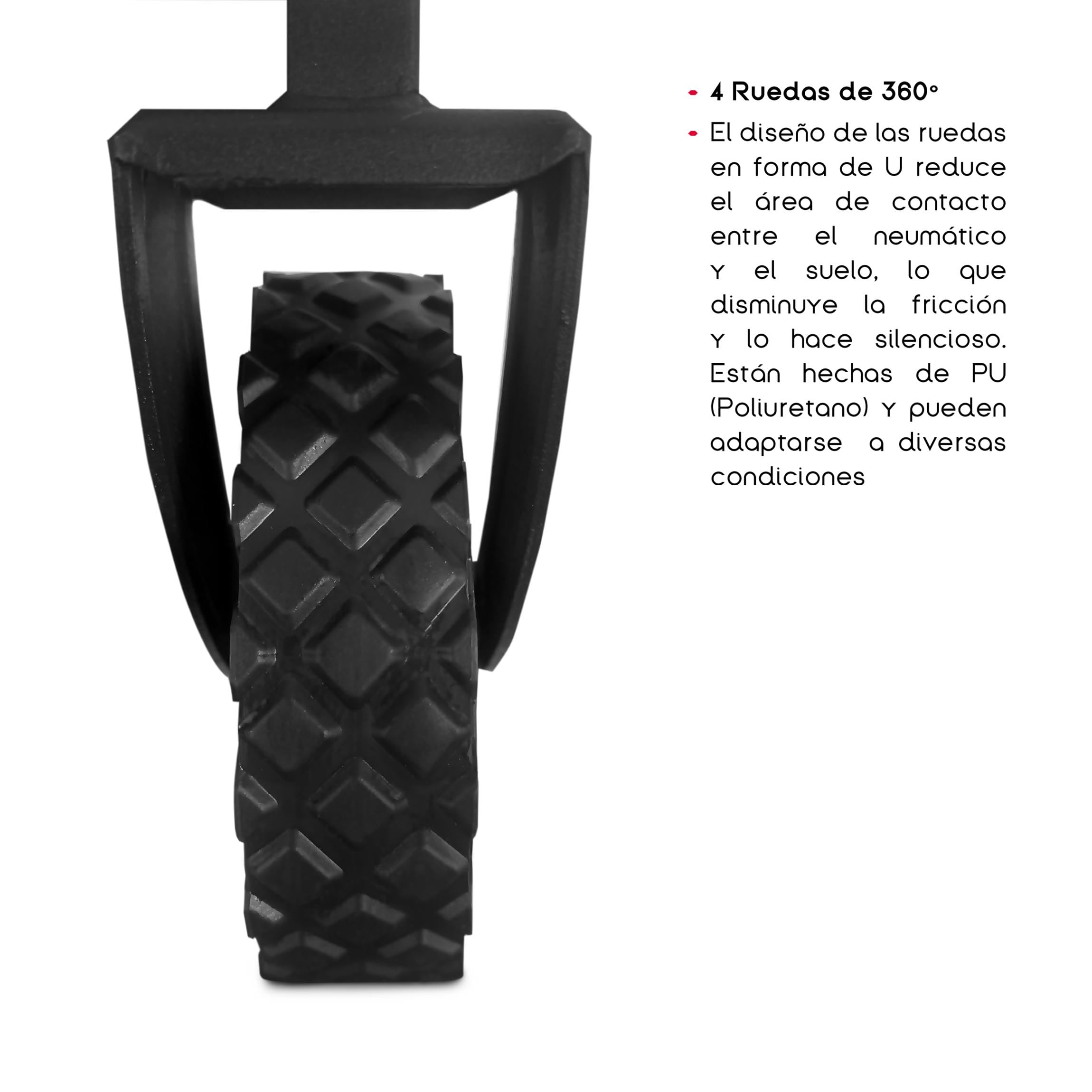 TIENDA EURASIA – Carro Playa | Plegable | Material Acero Aleado y Tela Oxford | Color Negro | 4 Ruedas silenciosas de 360º | Medidas 76x49x63/86 cm | Peso Máx 120 Kg | Palanca Push-Pull Ajustable