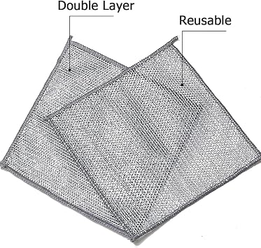 10 PCS Double Layer Stainless Steel Wire Cleaning Cloths for Kitchen