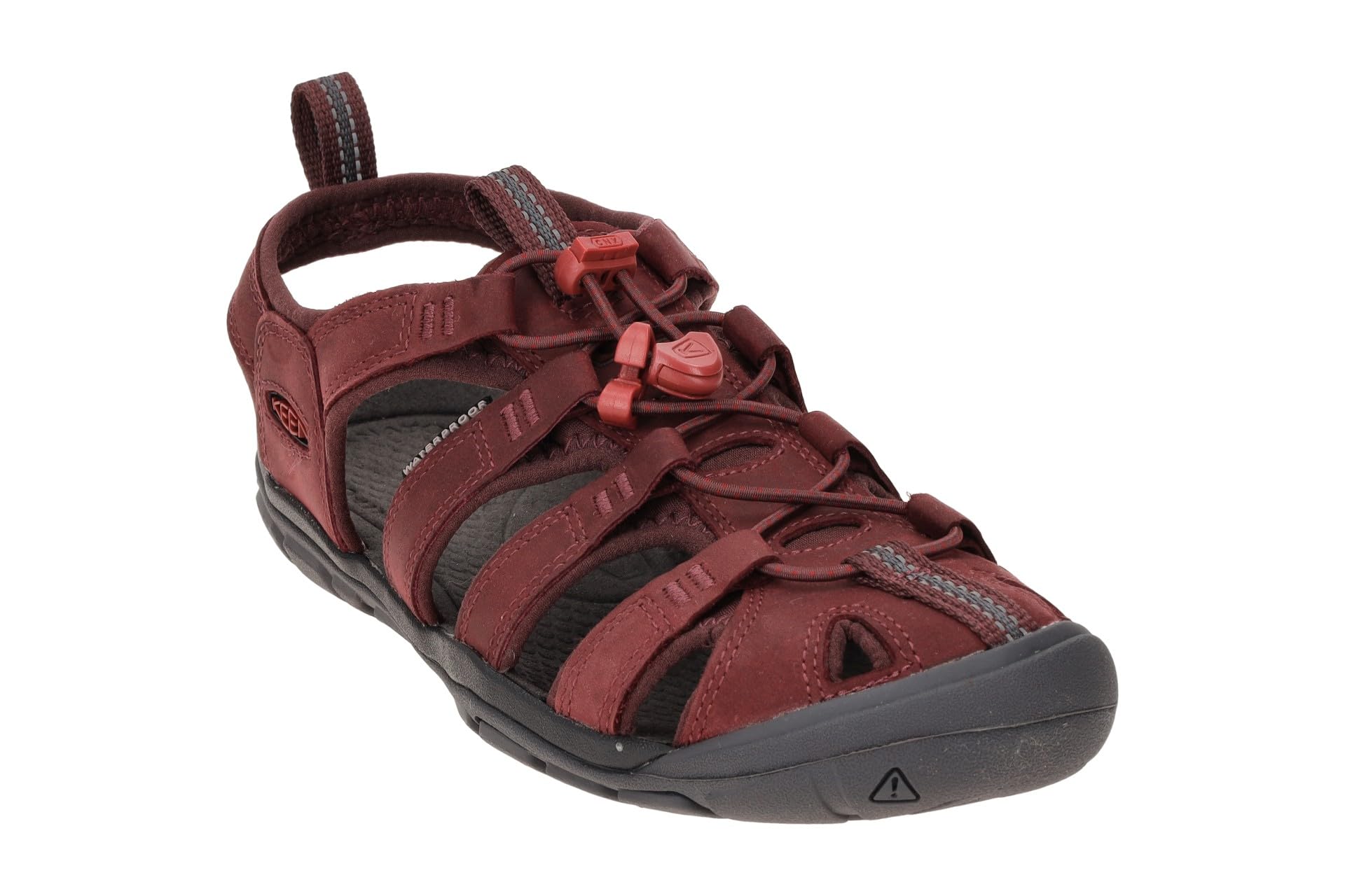 KEEN Clearwater CNX Leather Sandale 2022 Wine/Red Dhalia