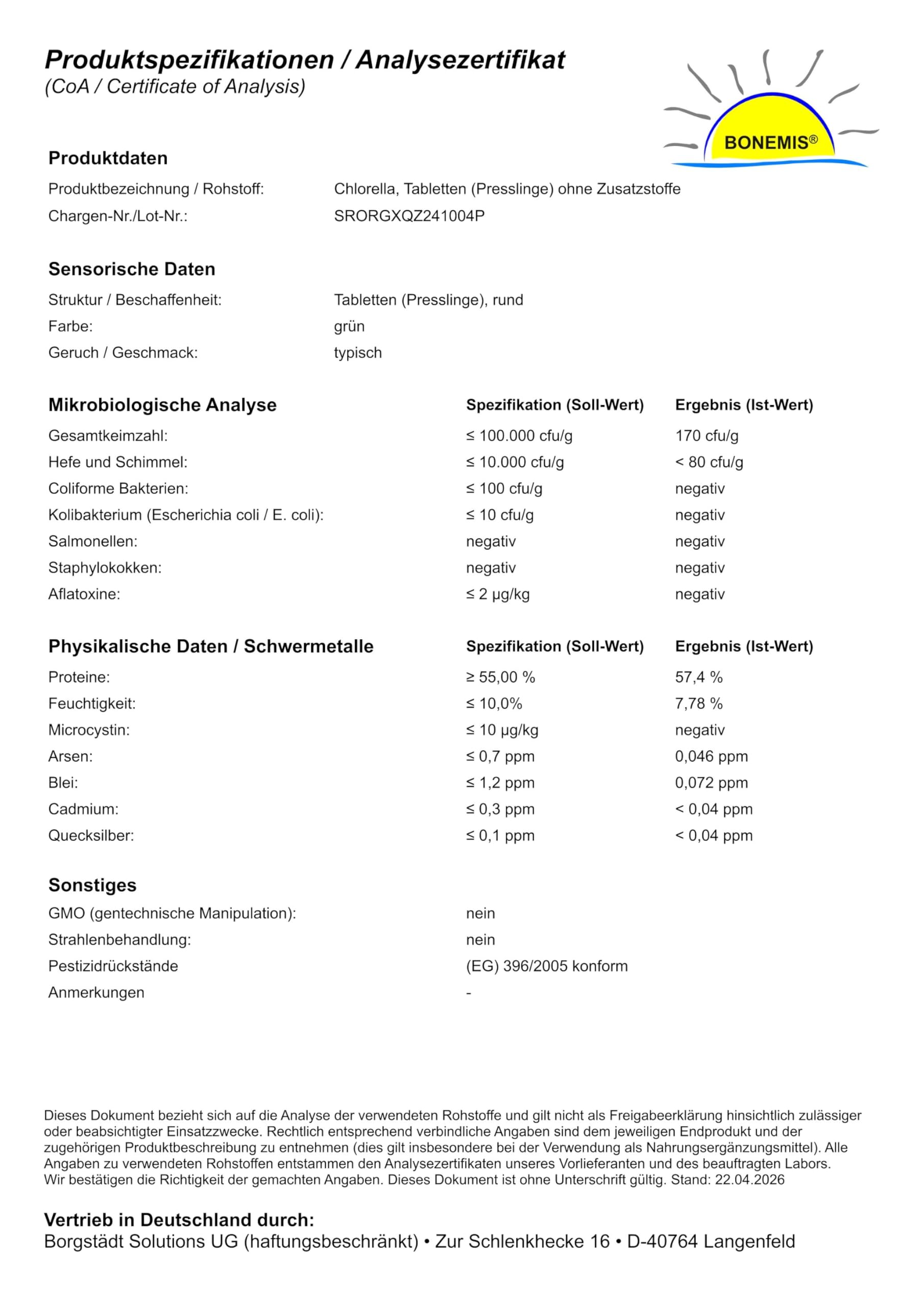 Chlorella 4000 Tabletten, 1 kg Vorrats-/Nachfüllpack, Kraftpapierbeutel