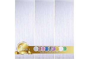 Cortina Blanca para Decoración de Fiestas TONIFUL de 3 Piezas
