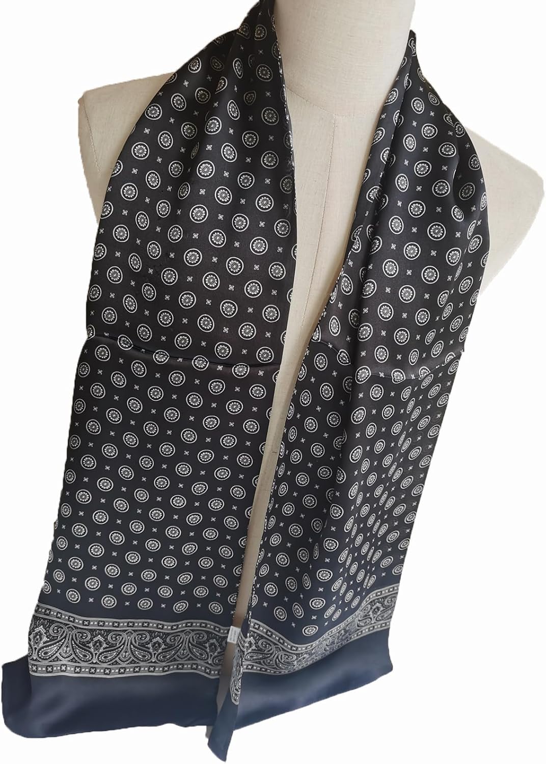 Mens 100 Silk Scarf Double Layers Fashion Wrap Neckerchief Formal Business Casual Party - Image 4
