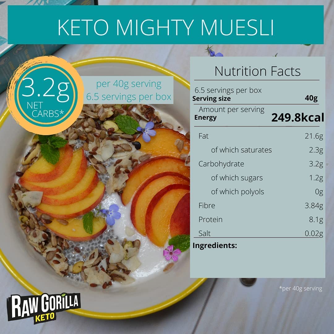 Raw Gorilla Muesli Keto Con Cacao Chips, 250 Gramo