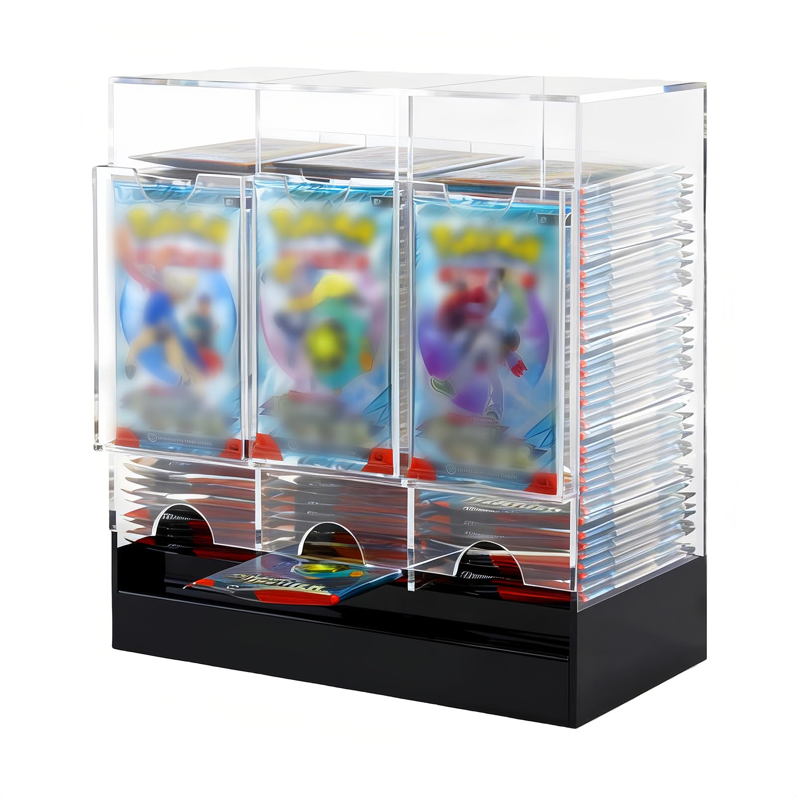 3 Slot Booster Pack Dispenser con Base Nera