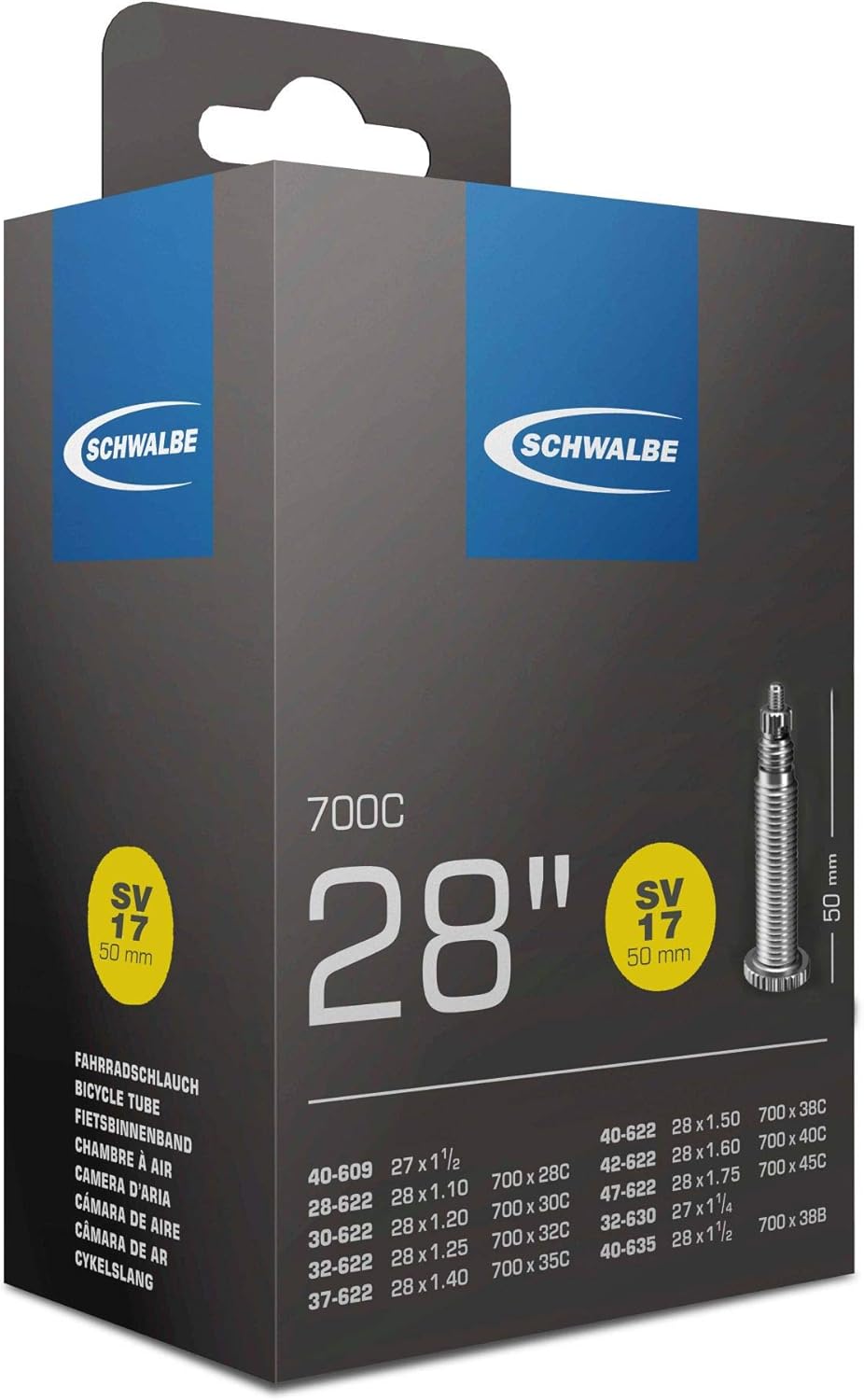 Schwalbe SV17 Inner Tube Hose/50 mm 10400093, 28 Zoll