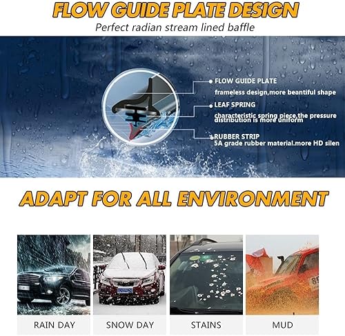 Miniatura 7 de Compatible con Citroen C3 MK1 2002 2003 2004 2005 2006 2007 2008 2009 Escobillas de limpiaparabrisas delantero, accesorios de cortador U J Hook