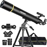 Telescópios para adultos astronomia, abertura de 80 mm, 900 mm, telescópio refrator profissional para crianças e iniciantes, telescópio de viagem compacto e portátil com bolsa de transporte