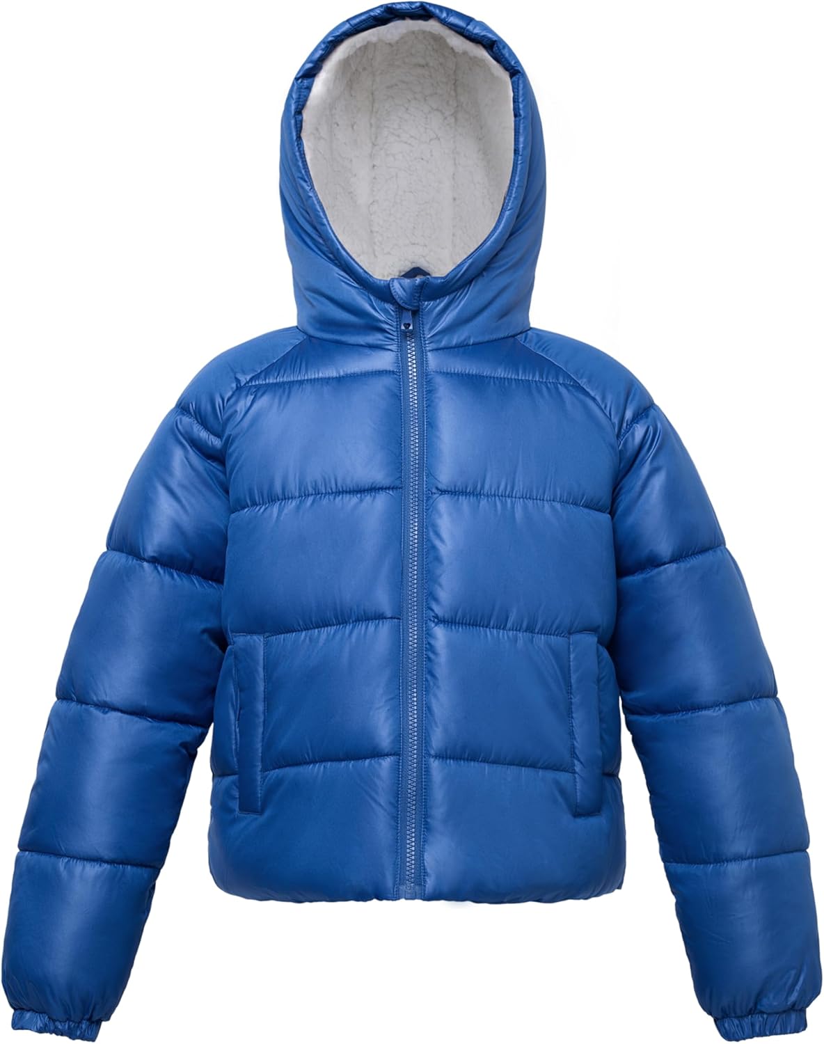 Rokka&Rolla Girls' Heavyweight Puffer Jacket Sherpa Lined Winter Coat