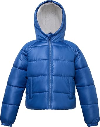Rokka&Rolla Girls Heavyweight Puffer Jacket Sherpa Lined Winter Coat