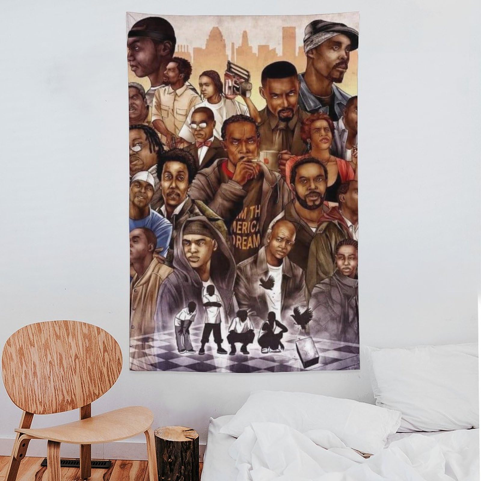 Poster con stampa artistica da parete, motivo: cantante rap, hip hop, tutte le stelle, 152,4 x 228,6 cm
