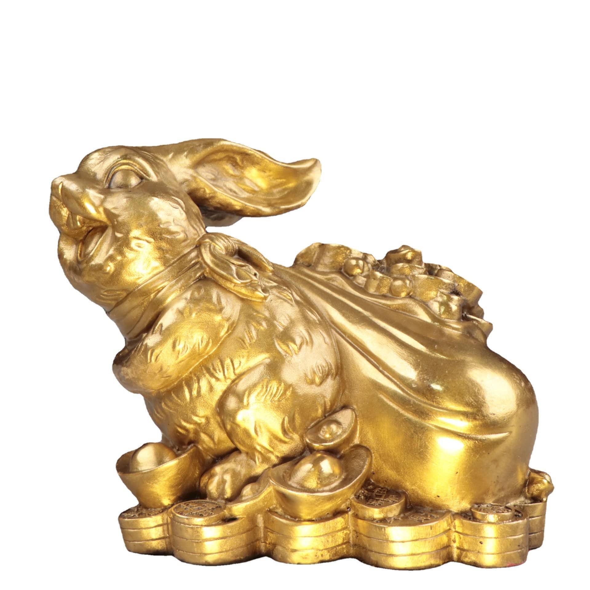 Dytartzx #2 Copper Rabbit Ornament Zodiac Rabbit Chinese Zodiac Animals Valuable Collection Statue Figurines Sculpture For Luck & Success