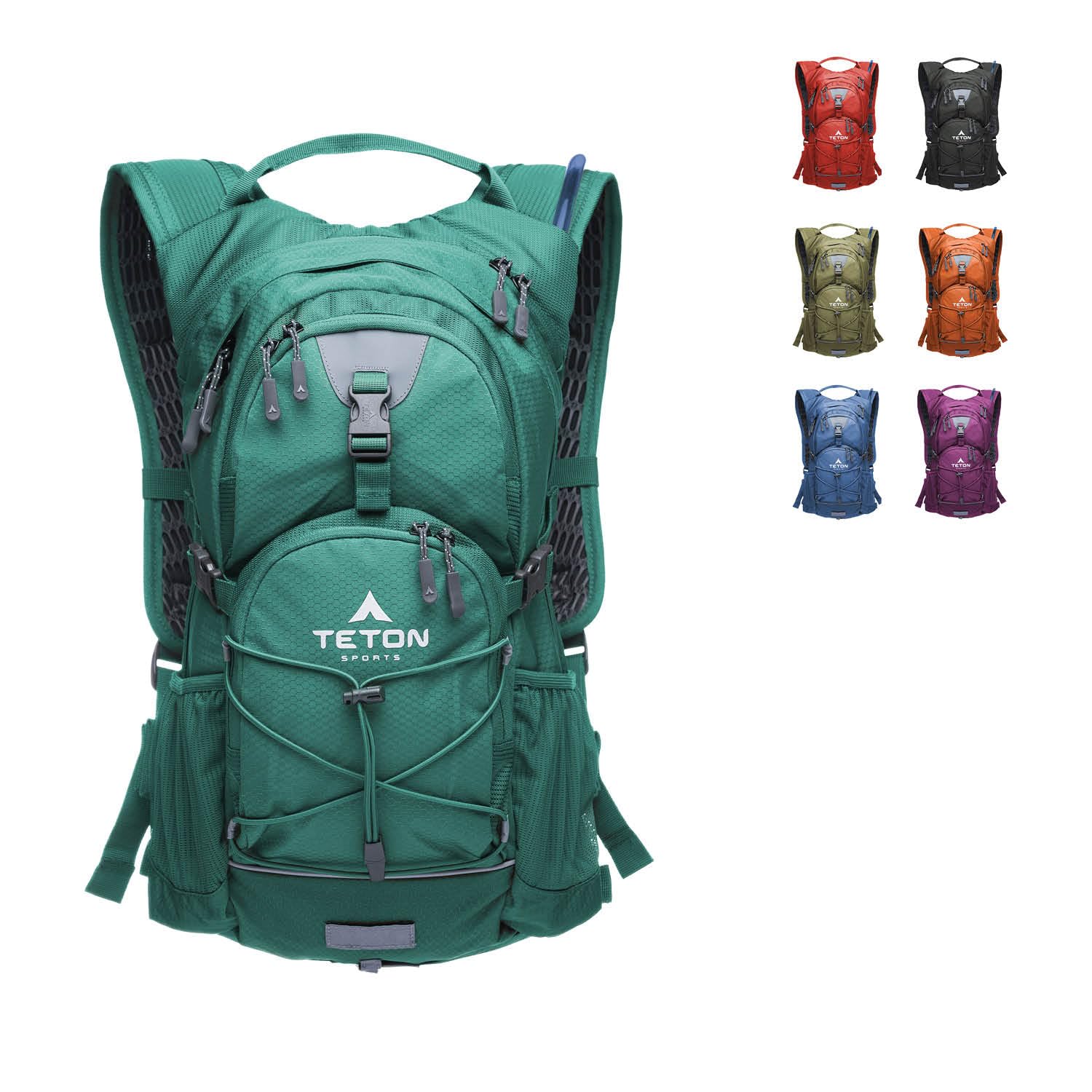 Teton Oasis/Trailrunner Hydration Backpack – Lightweight Water Pack with 2L/3L Bladder for Hiking, Running, Cycling, Biking – 2L/18L/22L Sizes – Sewn-in Rain Cover – Fits Men and Women