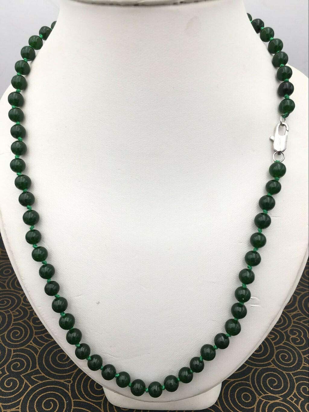 Collar De Cuentas De Jade Rojo Caramelo: Piedra Preciosa