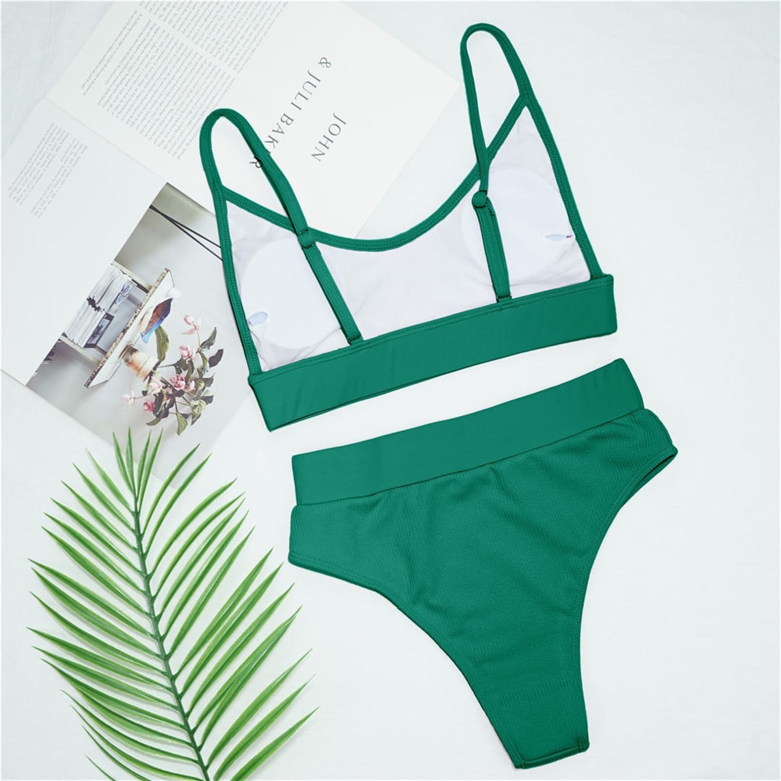 Seksowny damski strój kąpielowy z wysokim stanem bikini damskie stroje kąpielowe dwuczęściowy zestaw bikini kąpielowy prążkowany strój kąpielowy dla kobiet