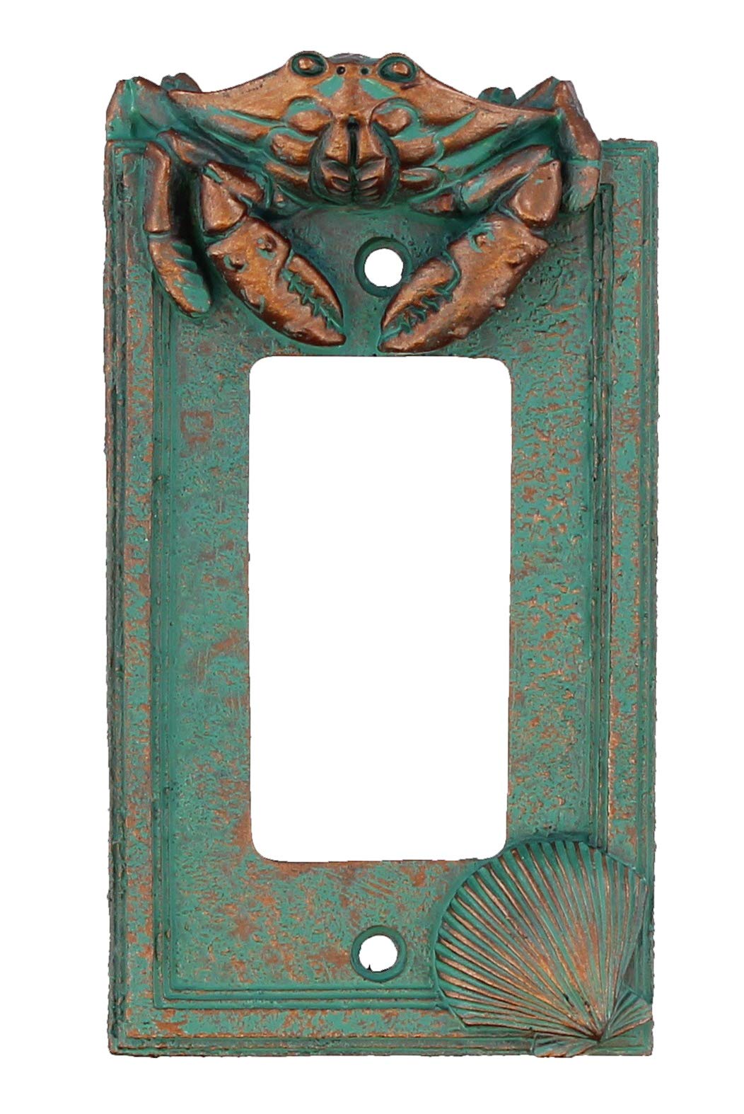 Plaque murale crabe en bronze pour remplacer un interrupteur plastique jauni