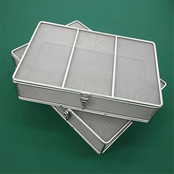 Medical 304 Stainless Steel Instrument Sterilization Baskets,Instrument Tray and Mesh Perforated Baskets Sterilization Tray,for Hospital, Clinic,200 * 150 * 50mm