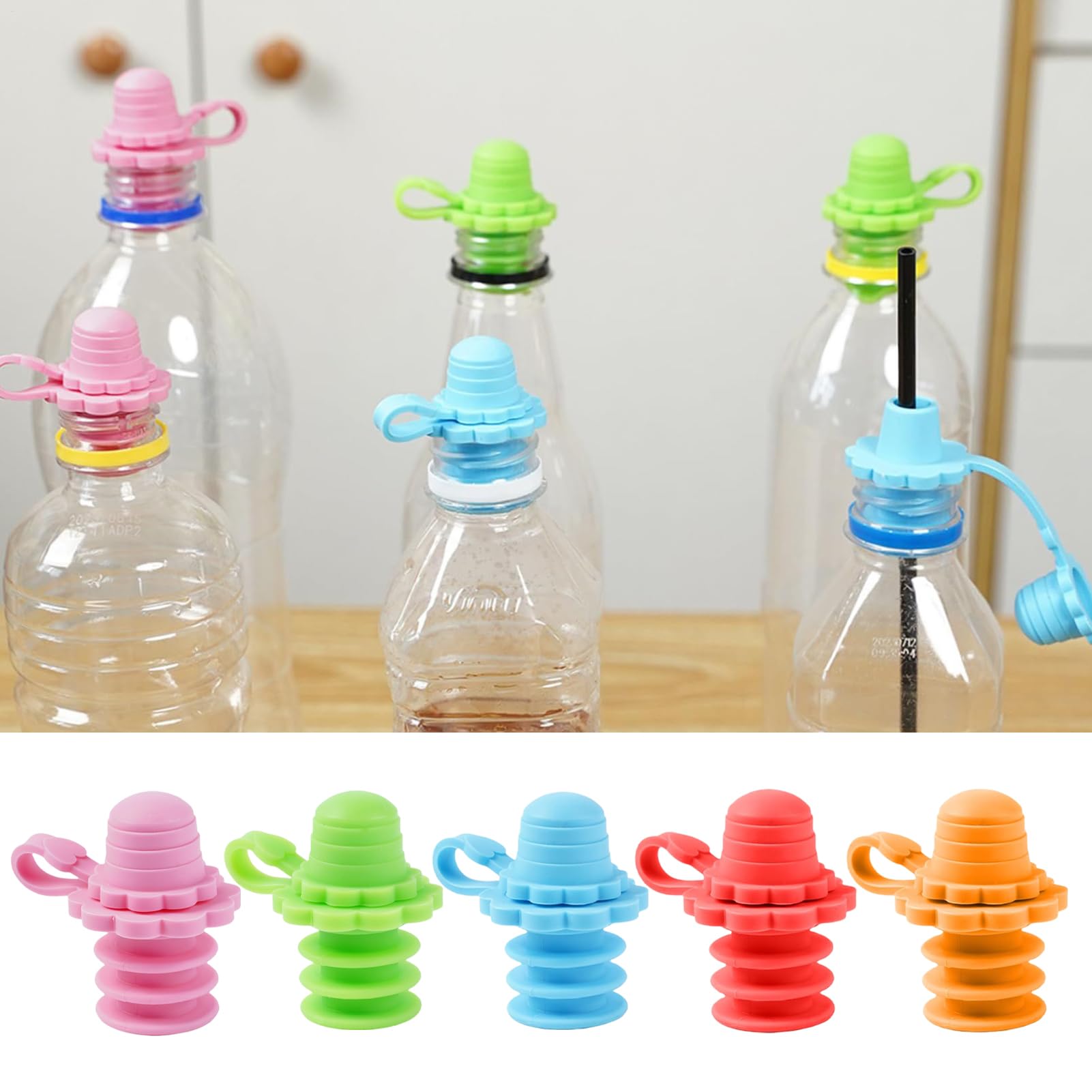 Tapa para Botella,Pitorro De Silicona Antiderrames para Niños | Tapa Protectora Apta para Lavavajillas para Escuela Viajes Y Exteriores