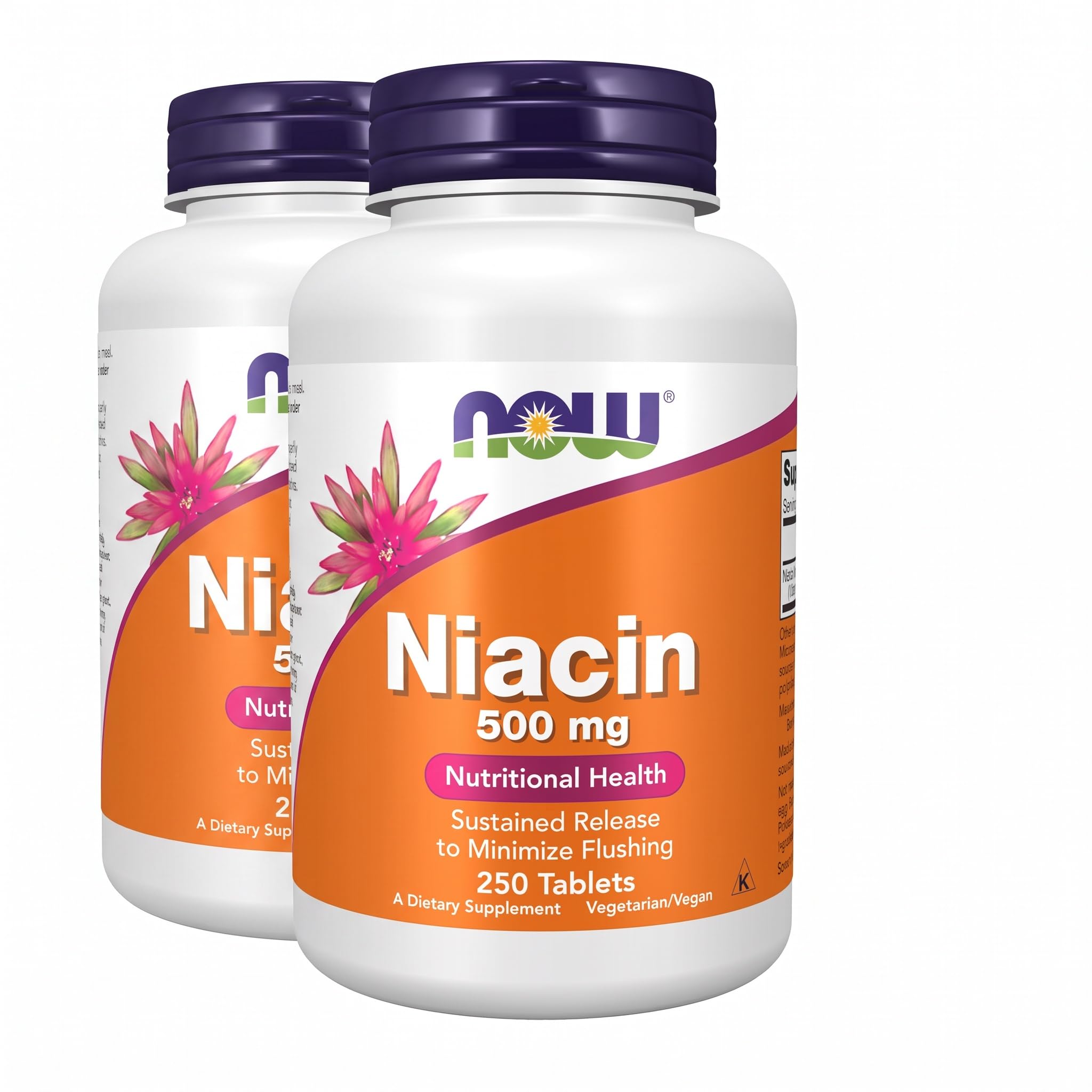 NOW Foods Supplements,Niacin (Vitamin B-3) 500 mg,Sustained Release,Nutritional Health,250 Tablets,(Pack of 2)