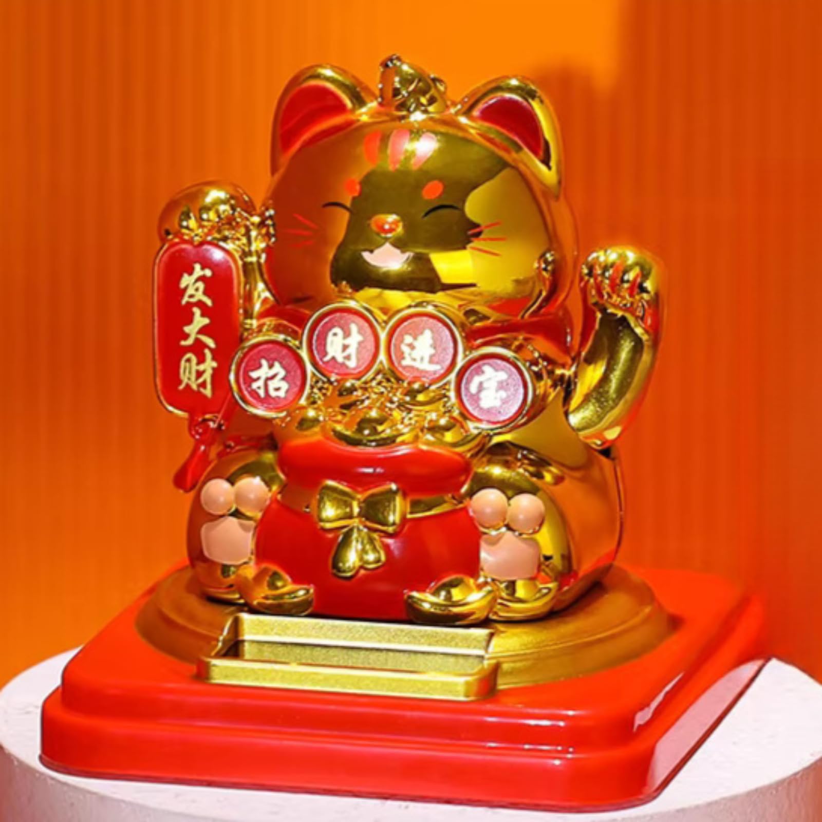 Aottsd Golden Toad Statue Resin Living Room Wealth Feng Shui Table Decor 30Cm