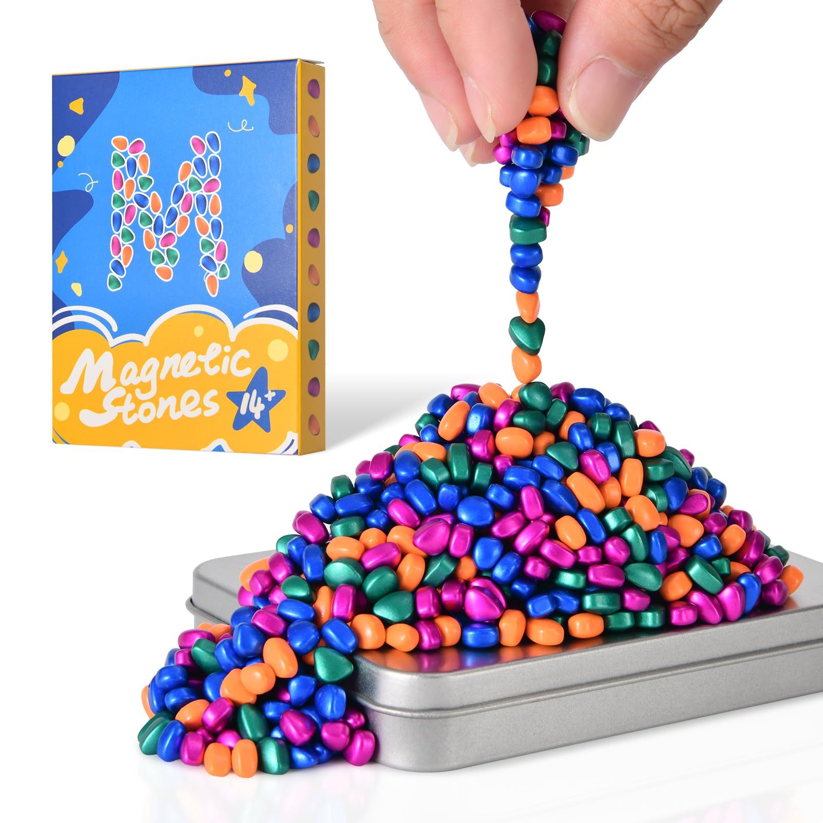 LCVUUK Magnetic Putty Stones,Multicolor More Than 600 Weak Magnetic Smooth Ferrite Pebbles, Magnet Rock Desk Toys and Time-Killer for Adults