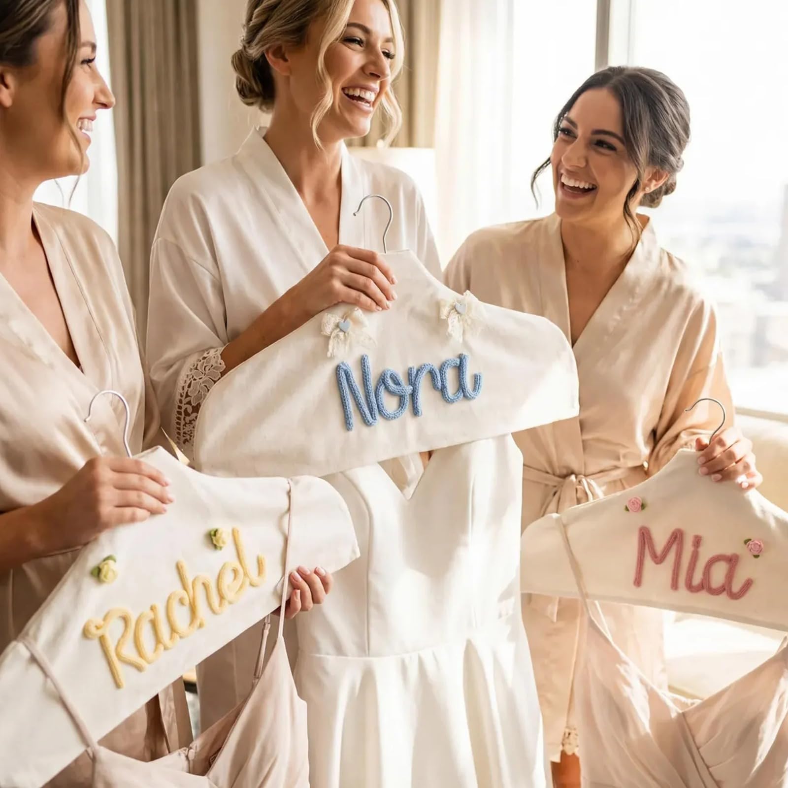 Housses de cintres pour robe de mariée avec broderies personnalisées haut de gamme pour cortège