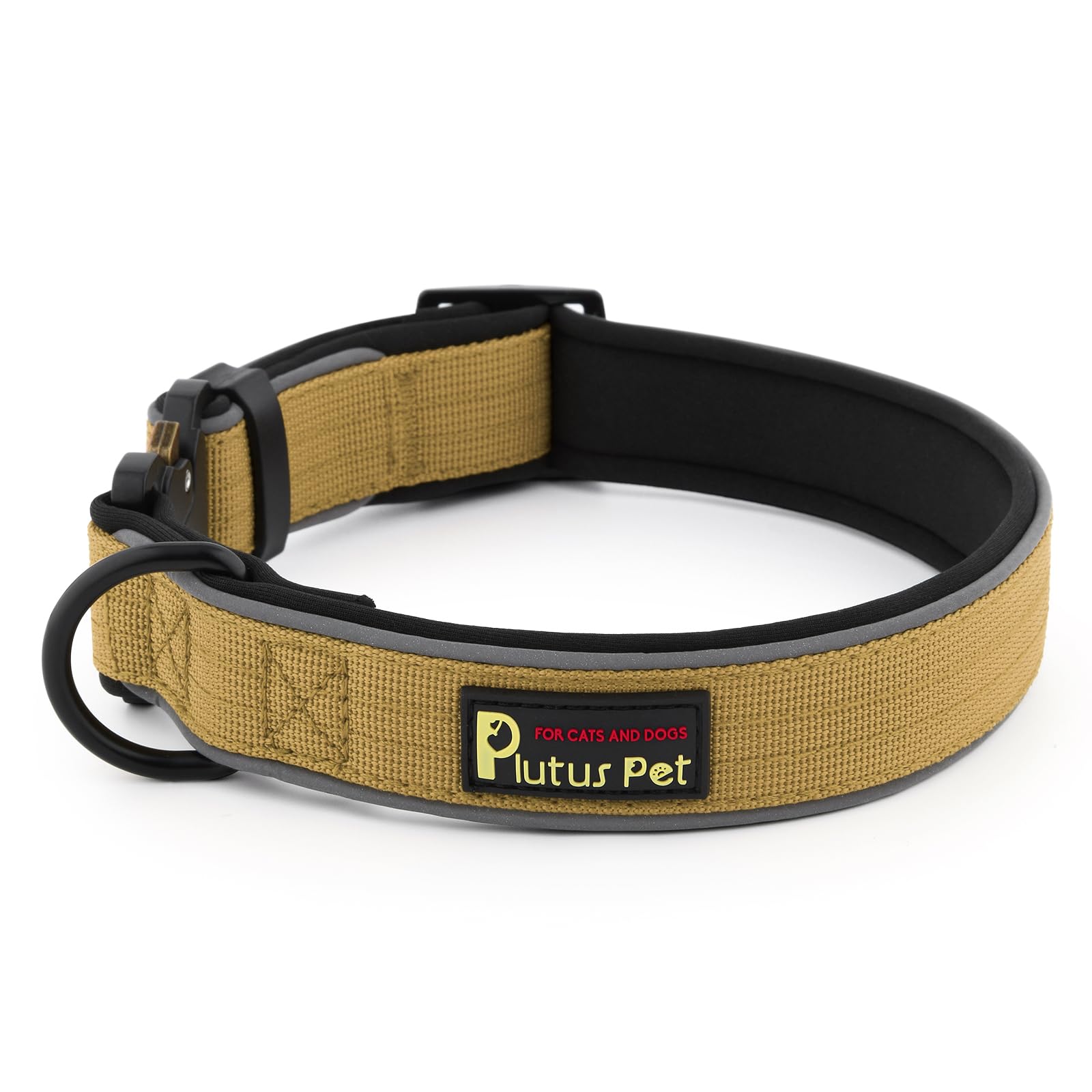 Plutus Pet Tactical Dog Collar, Reflective, Adjustable Heavy Duty Dog Collar, Soft Padded and Comfortable