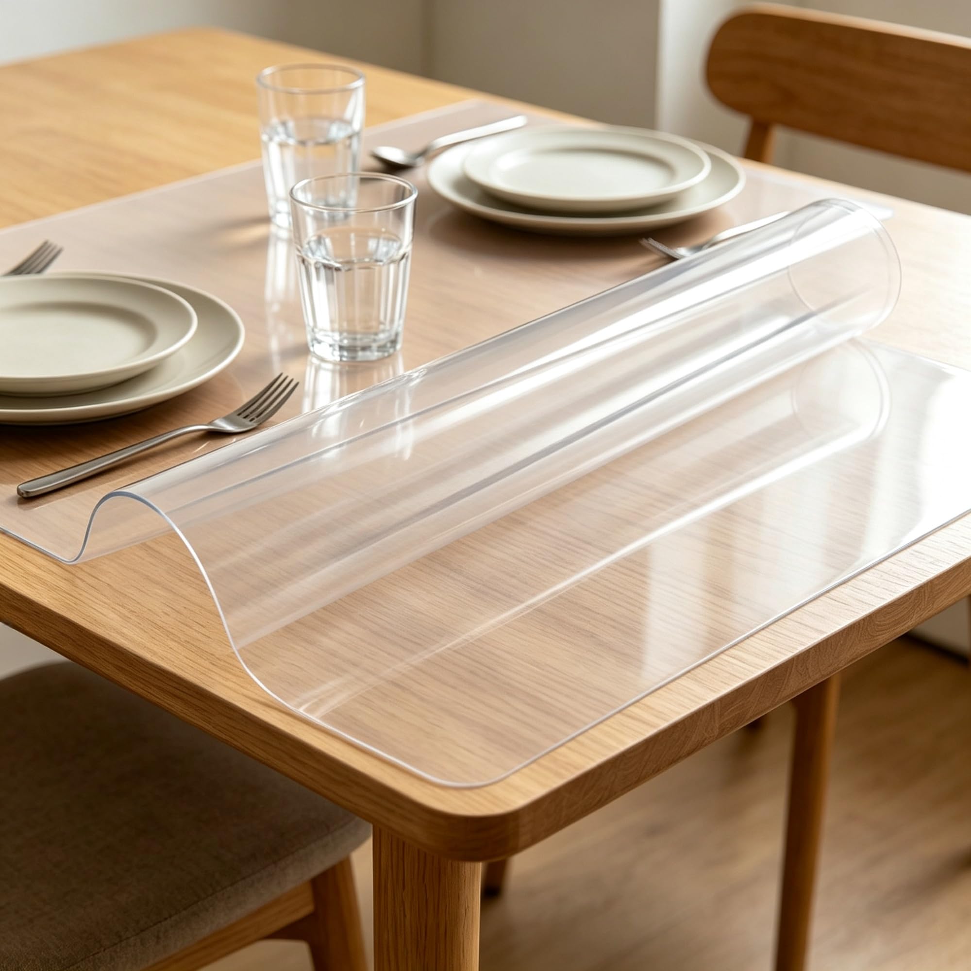 Alfombrilla Transparente Protector Suelo para Silla Oficina Antiarañazos | Antideslizante fabricada en PVC resistente de 2 mm protege pisos duros, parquet y baldosas(Transparent,35"x55"/90x140cm)